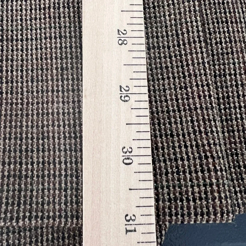 Chaps Blazer Mens 48R Brown Houndstooth 100% Wool Two Button Sport Coat Classic